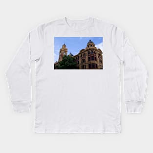 Timeless Elegance of Flinders Street Station Clock Tower Kids Long Sleeve T-Shirt